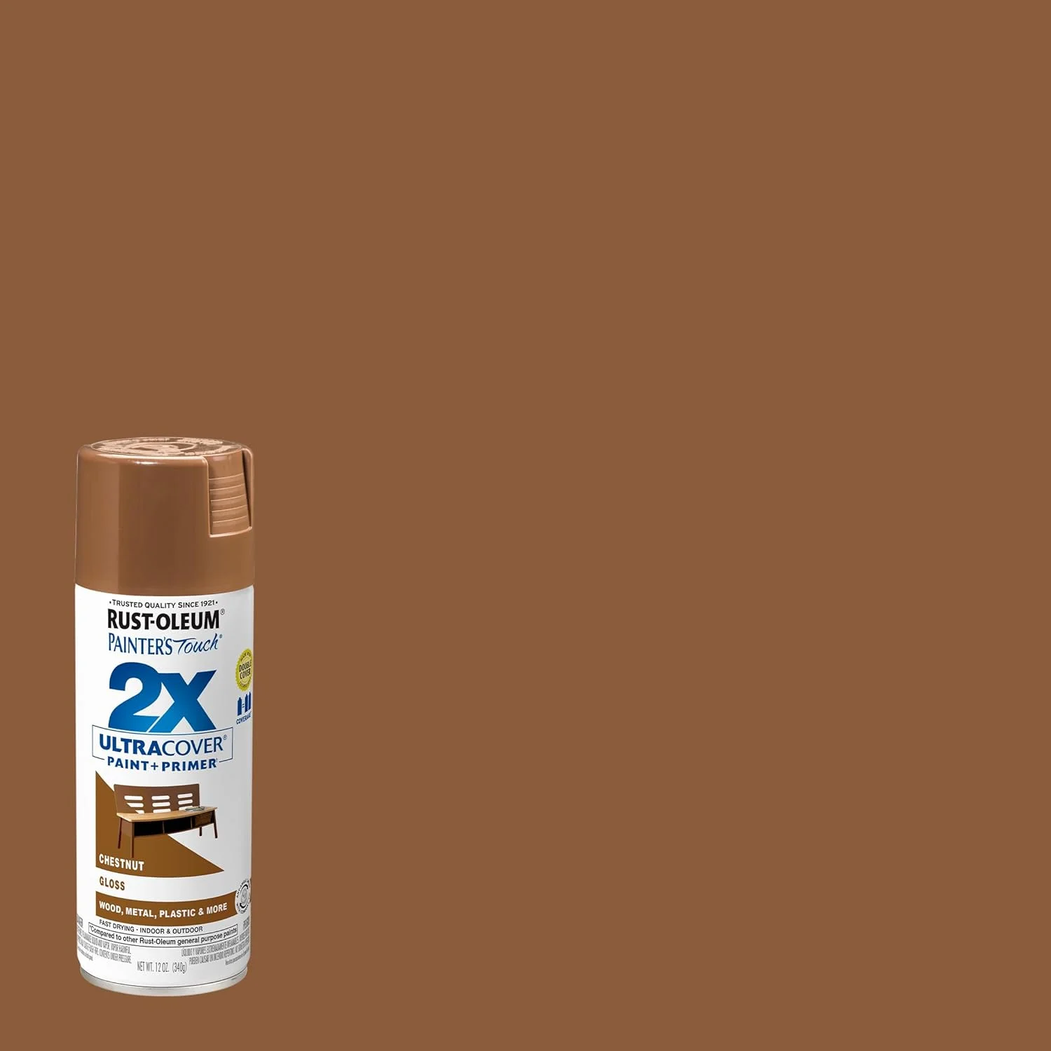 رنگ و پرایمر Rust-Oleum Painter's Touch 2X Ultra Cover، 340 گرم، قهوه ای براق