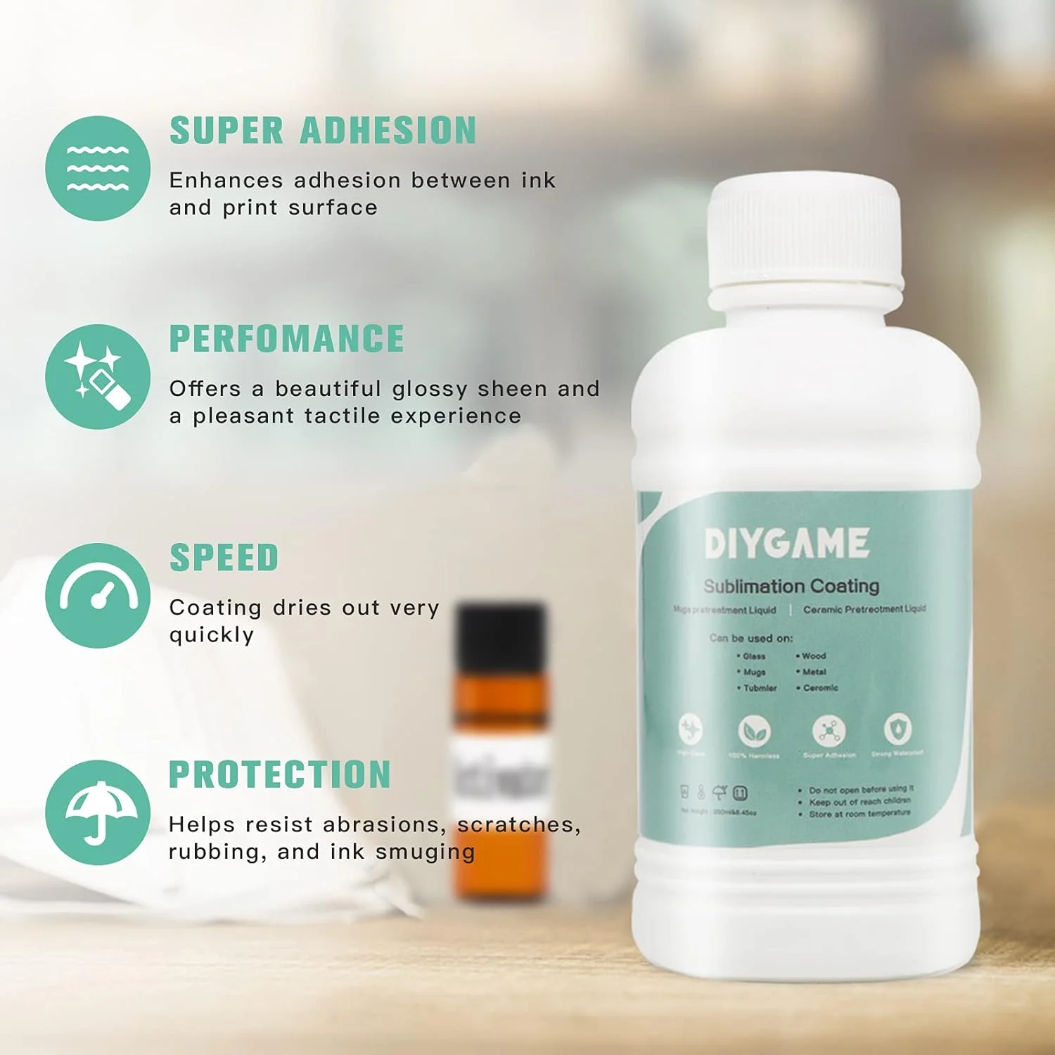 محلول پوشش سابلیمیشن SLANZVAL با حجم 250 میلی لیتر برای سرامیک، لیوان، قاب گوشی، فلز، چوب، شیشه، چرم، فلاسک، اسپری سابلیمیشن برای تمام سطوح سخت با روکش براق، ضد آب و چسبندگی فوق العاده