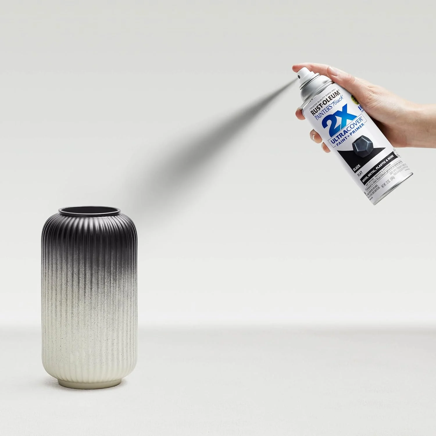 رنگ اسپری Rust-Oleum 249127 مدل Painter's Touch 2X Ultra Cover، حجم 340 گرم، مشکی مات