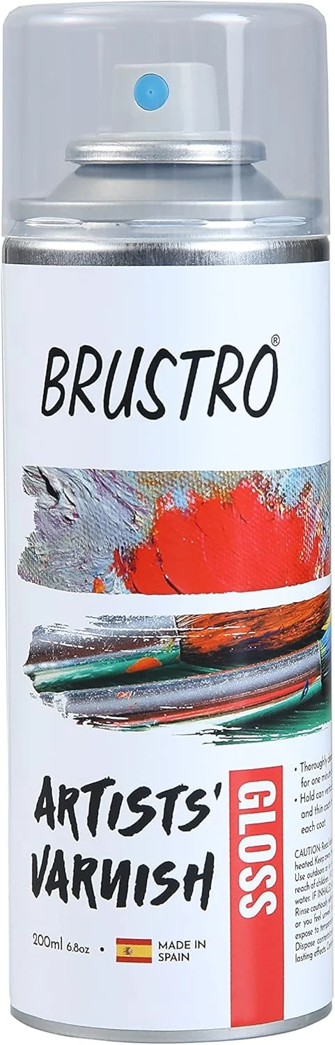 اسپری ورنی هنرمند Brustro | روکش براق | 200 میلی لیتر | پوشش عالی برای نقاشی اکریلیک، آبرنگ، رنگ روغن، غیر زرد شونده، غیر سمی، شفاف، بوم، کاغذ، محافظت از آثار هنری. اسپری ورنی هنرمند Brustro | روکش براق | 200 میلی لیتر | پوشش عالی برای نقاشی اکریلیک، آبرنگ، رنگ روغن، غیر زرد شونده، غیر سمی، شفاف، بوم، کاغذ، محافظت از آثار هنری.