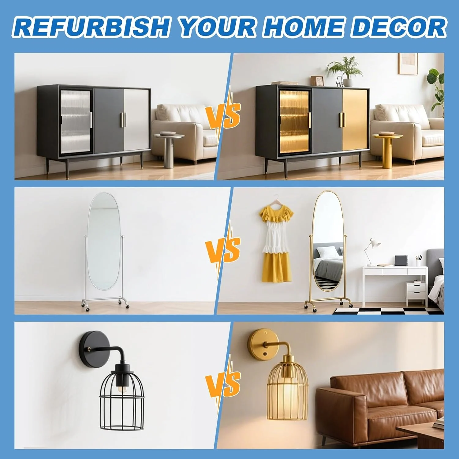 رنگ طلایی Meuvcol، رنگ طلایی مایع متالیک 1035 میلی لیتری - پوشش اکریلیک براق غیر سمی برای فلز، چوب، مبلمان، سفال، صنایع دستی DIY، آثار هنری و دکوراسیون منزل