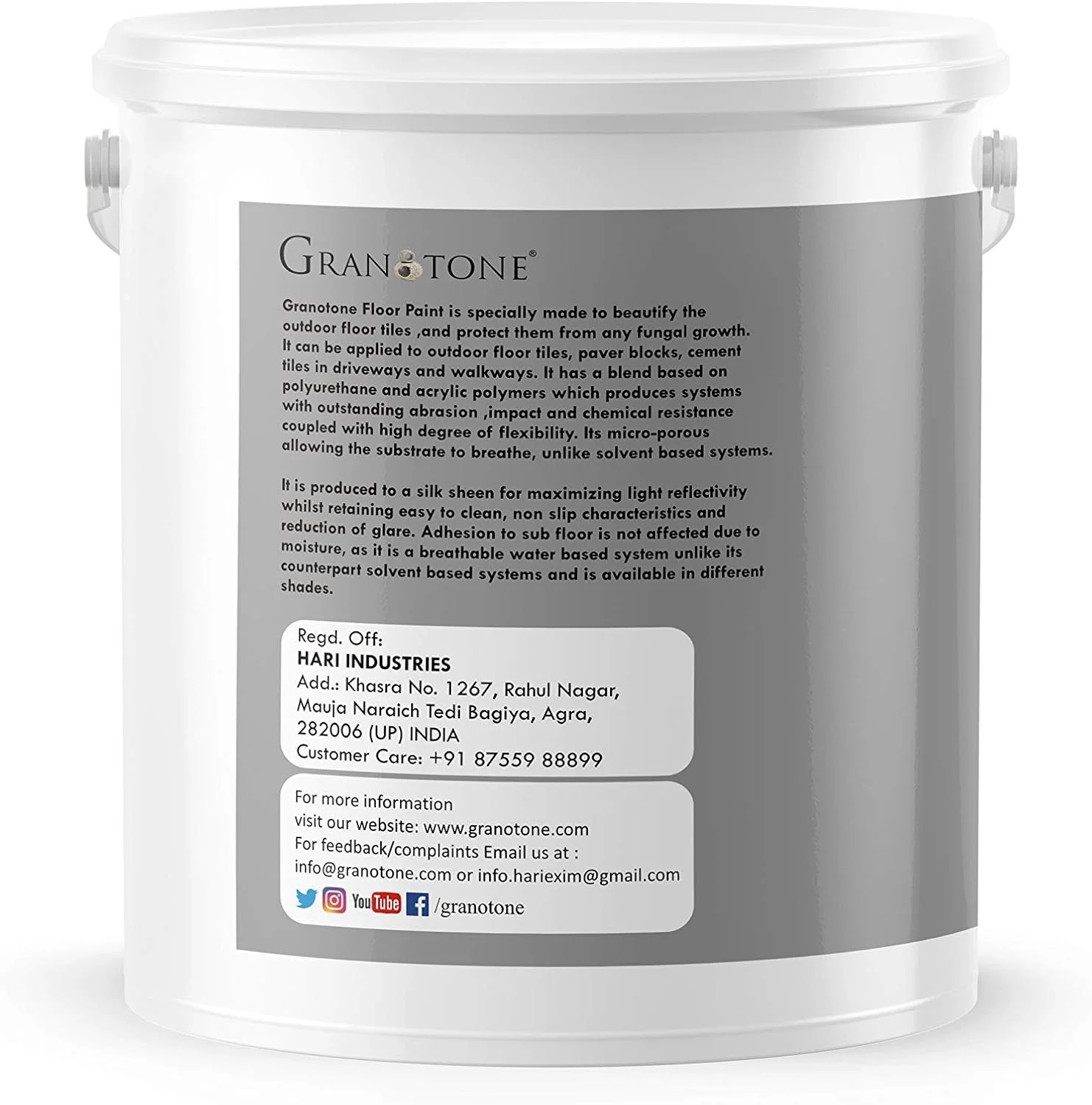 رنگ کفپوش گرانیتون، سیلر بتن و رنگ کفپوش بر پایه پلی یورتان و پلیمر اکریلیک، رنگ های پوشش کف با روکش نرم، ضد لغزش، ضخیم و بادوام، غیر سمی، 4 لیتر، خاکستری فضایی رنگ کفپوش گرانیتون، سیلر بتن و رنگ کفپوش بر پایه پلی یورتان و پلیمر اکریلیک، رنگ های پوشش کف با روکش نرم، ضد لغزش، ضخیم و بادوام، غیر سمی، 4 لیتر، خاکستری فضایی