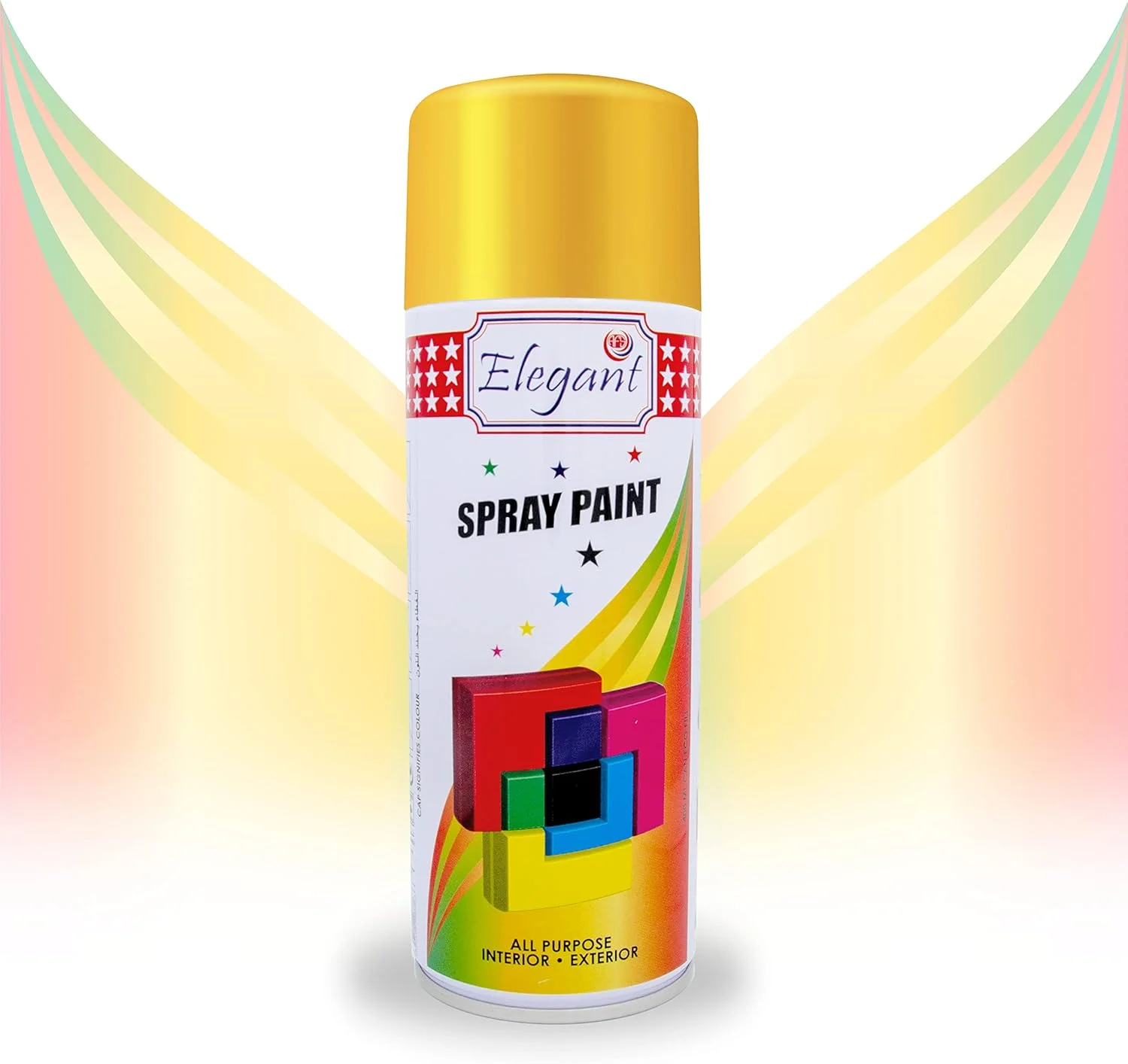 رنگ اسپری چند منظوره شیک - زرد روشن - 400 میلی لیتر - بسته 3 عددی (3 عدد 400 میلی لیتری) - رنگ خشک شونده سریع DIY - مقاوم در برابر تمام شرایط آب و هوایی - رنگ اکریلیک داخلی و خارجی