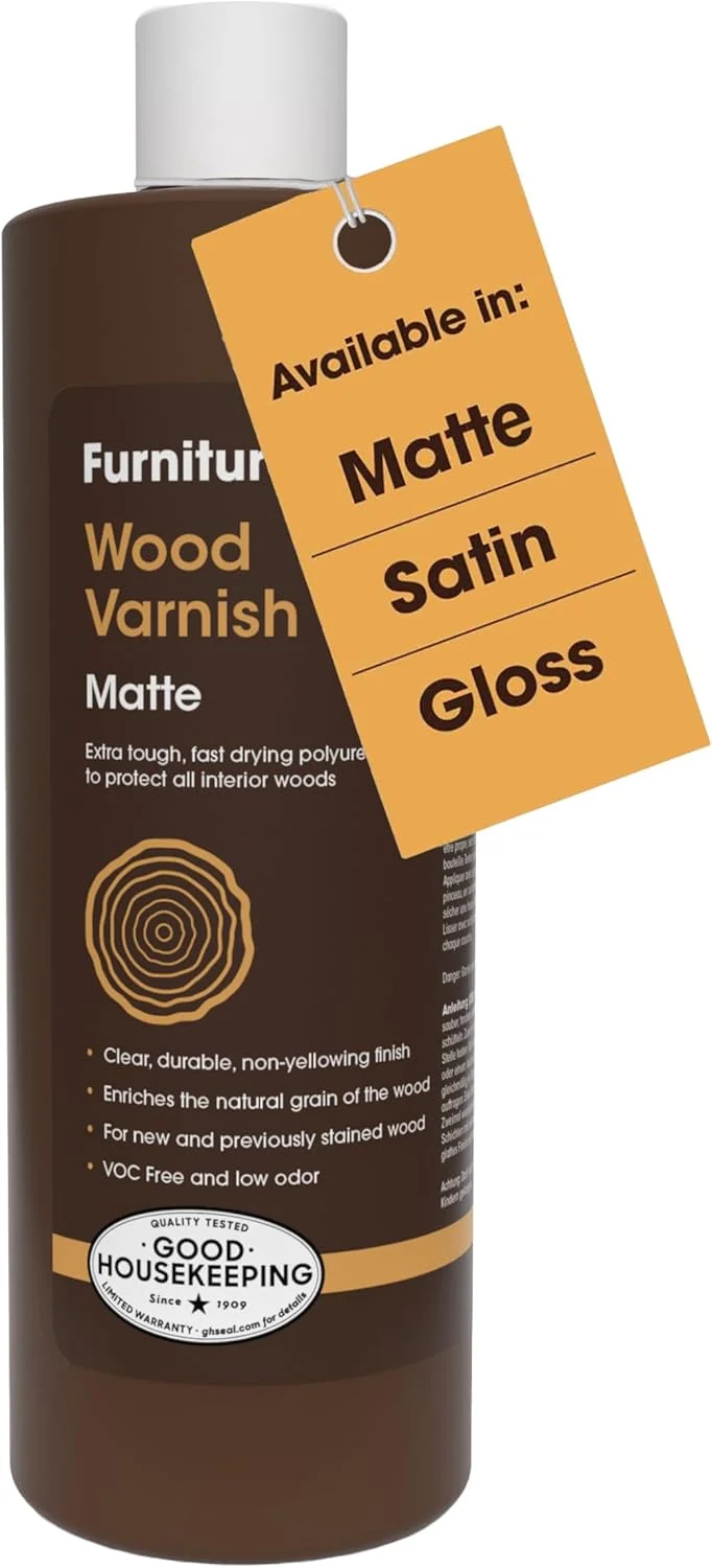 لاک چوب داخلی بسیار مقاوم Furniture Clinic (500 میلی لیتر، مات) - لاک چوب بر پایه آب و خشک شونده سریع برای محافظت از تمام درهای چوبی سخت و نرم و موارد دیگر در برابر ضربه، خراش و لکه