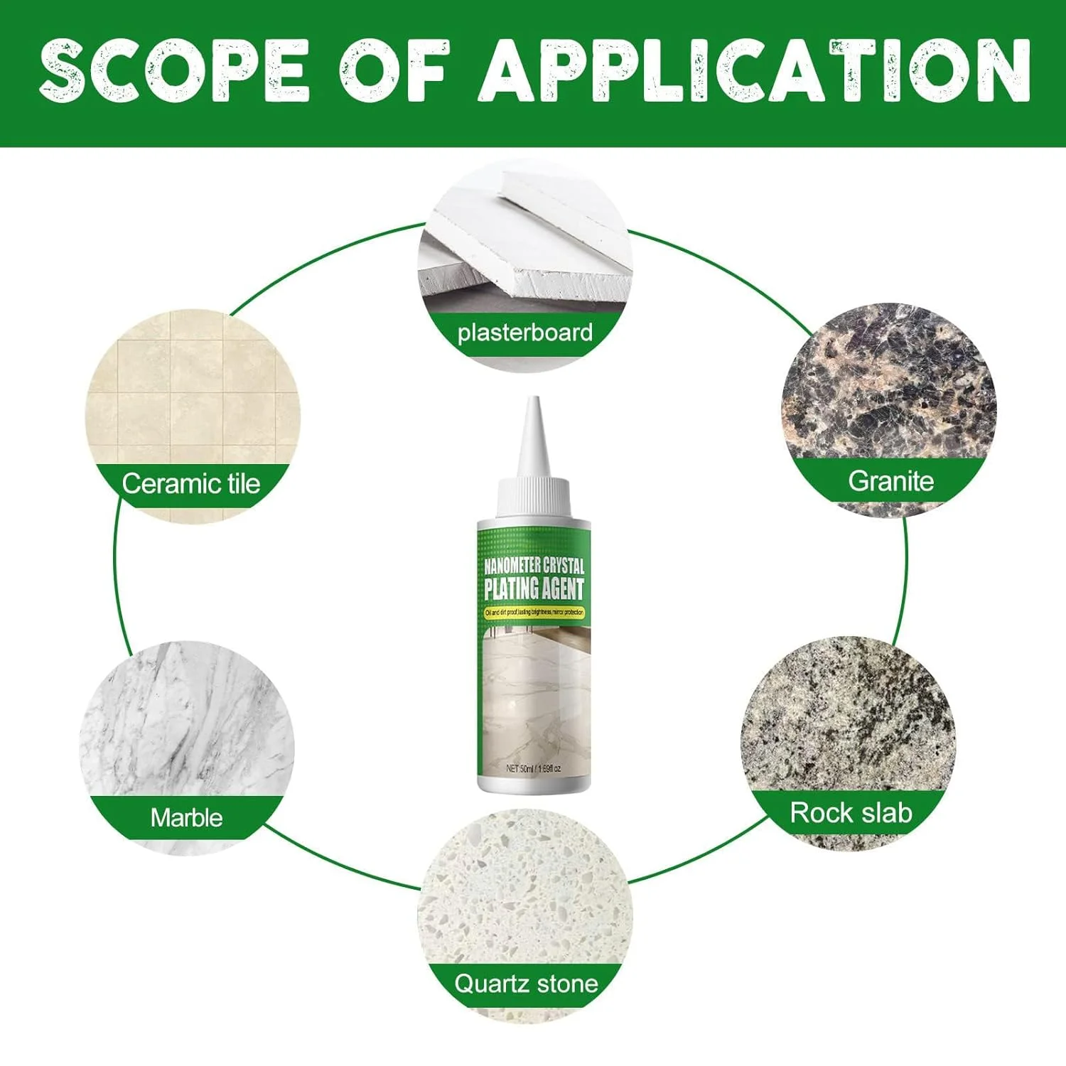 ماده پوشش دهنده کریستال سنگ، ماده پوشش نانو کریستال برای کاشی و مبلمان، ماده پوشش نانو کریستال سنگ مرمر بدون بو و غیر سمی برای سطوح گرانیت، کوارتز، مرمر، سنگ آهک و تخته سنگ تراورتن