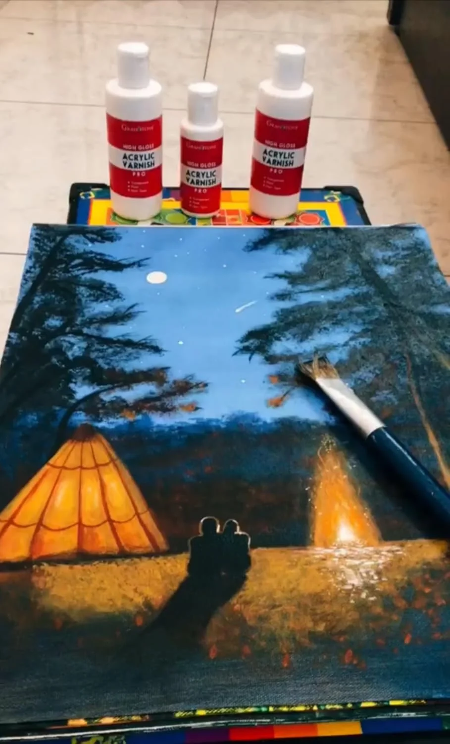 وارنیش هنری اکریلیک گرانتون، غیر زرد شونده، غیر سمی (100 میلی لیتر X 2 (براق و مات))