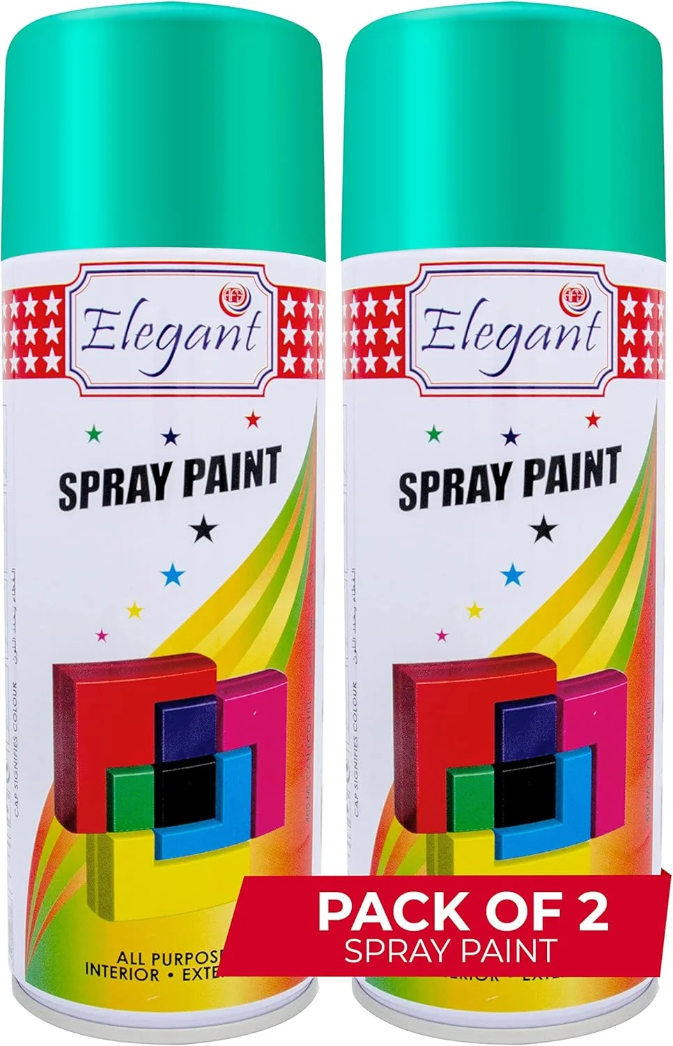 اسپری رنگ چند منظوره اِلِگانْت – سبز روشن – 400 میلی لیتر – بسته 2 عددی، بسته دوقلو (2 عدد 400 میلی لیتری) – رنگ خشک شونده سریع مناسب کارهای DIY – مقاوم در برابر تمام شرایط آب و هوایی – رنگ اکریلیک داخلی و خارجی