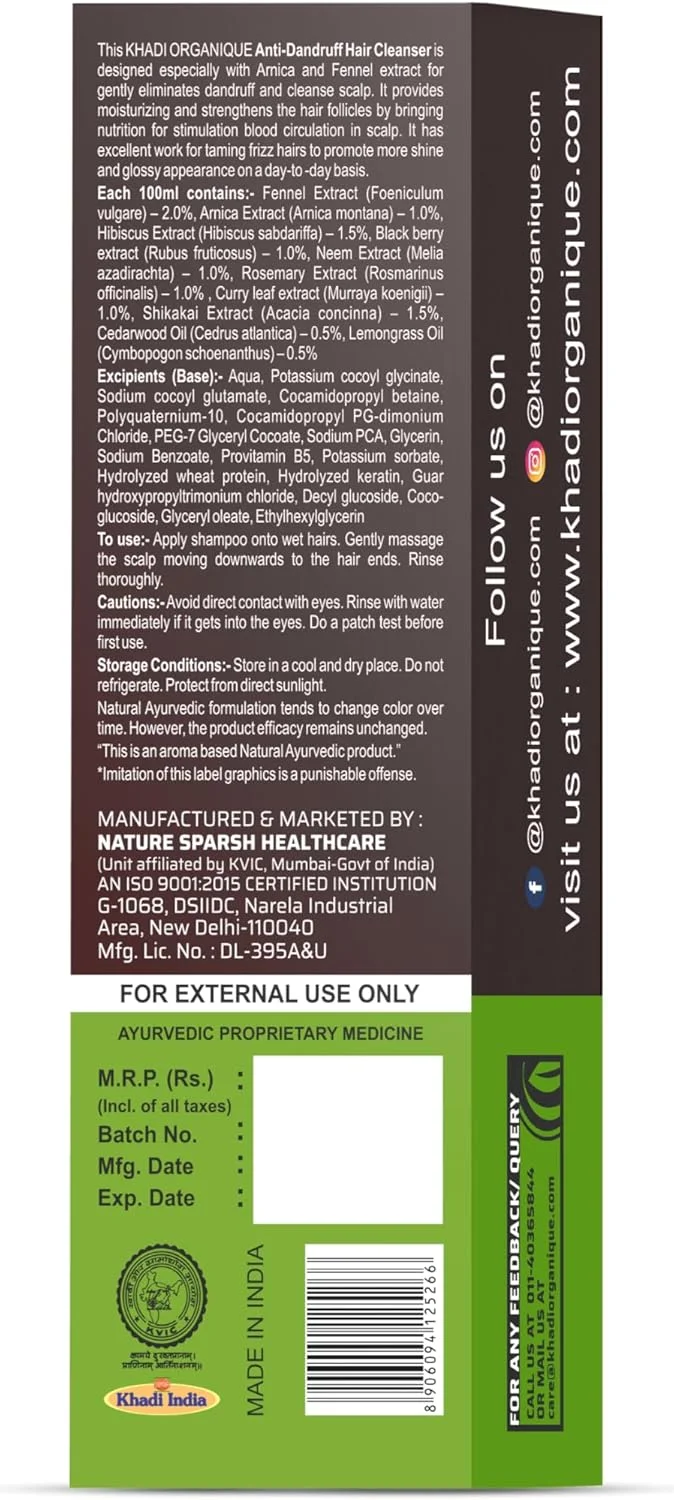 شوینده طبیعی ضد شوره سر خادی ارگانیک (بسته 2 عددی (210 میلی لیتر) شامپو بدون مواد شیمیایی برای شوره سر) شوینده طبیعی ضد شوره سر خادی ارگانیک (بسته 2 عددی (210 میلی لیتر) شامپو بدون مواد شیمیایی برای شوره سر)