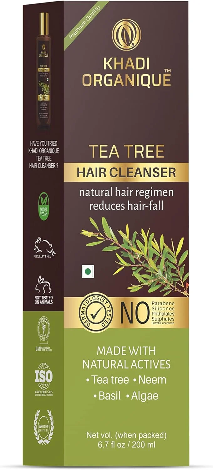 شامپو پاک کننده مو حاوی روغن درخت چای خادی ارگانیک، ضد شوره، بدون SLS و پارابن، 200 میلی لیتر شامپو پاک کننده مو حاوی روغن درخت چای خادی ارگانیک، ضد شوره، بدون SLS و پارابن، 200 میلی لیتر
