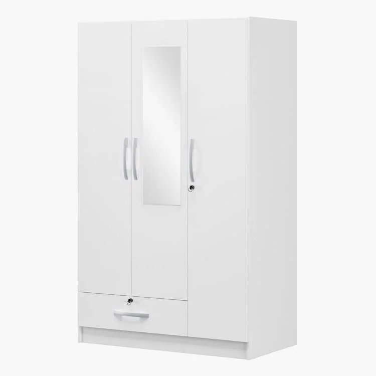 کمد لباس سه درب براق کلارا هوم باکس با کشو و آینه کمد لباس سه درب براق کلارا هوم باکس با کشو و آینه