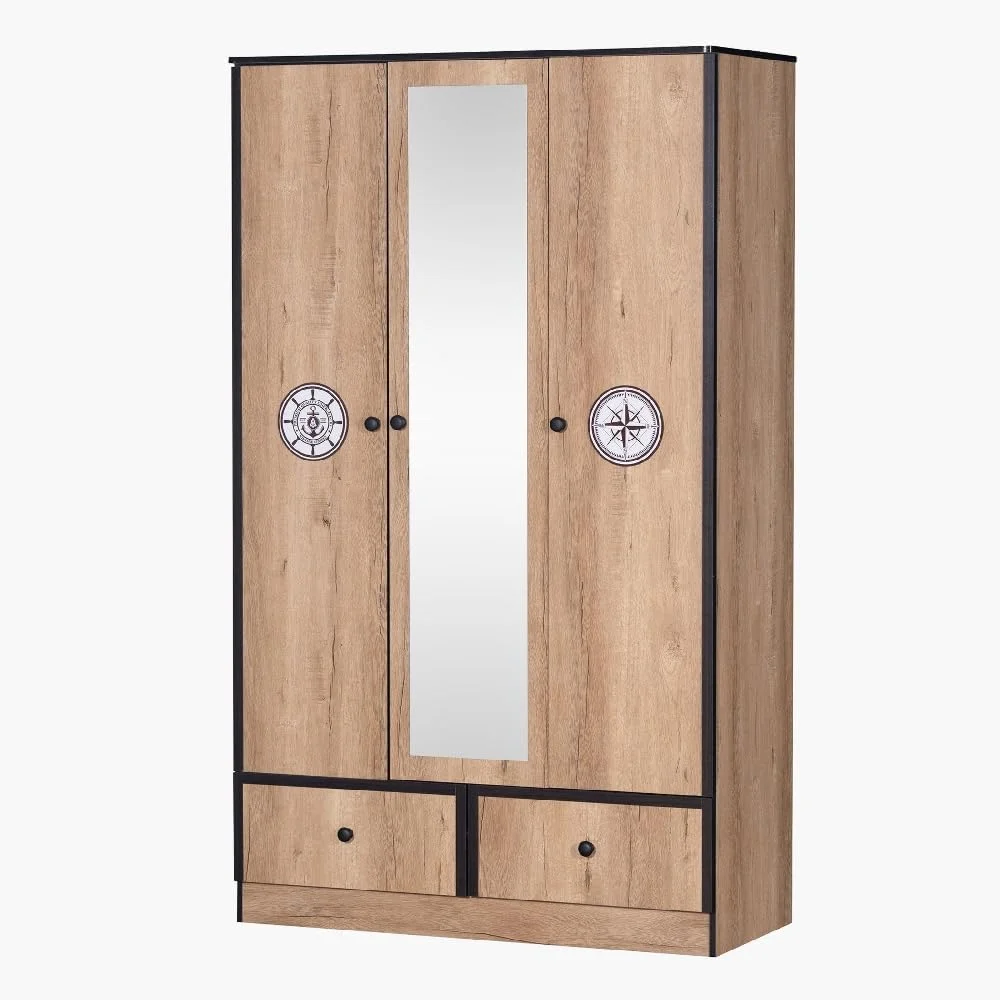 کمد لباس سه درب Home Box Crew با 2 کشو و آینه کمد لباس سه درب Home Box Crew با 2 کشو و آینه