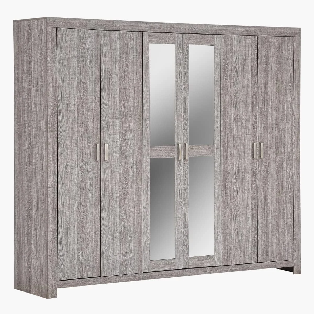 کمد لباس 6 درب آینه دار Home Box مدل Odell ابعاد 53.6 x 208 x 240 سانتی متر - خاکستری کمد لباس 6 درب آینه دار Home Box مدل Odell ابعاد 53.6 x 208 x 240 سانتی متر - خاکستری