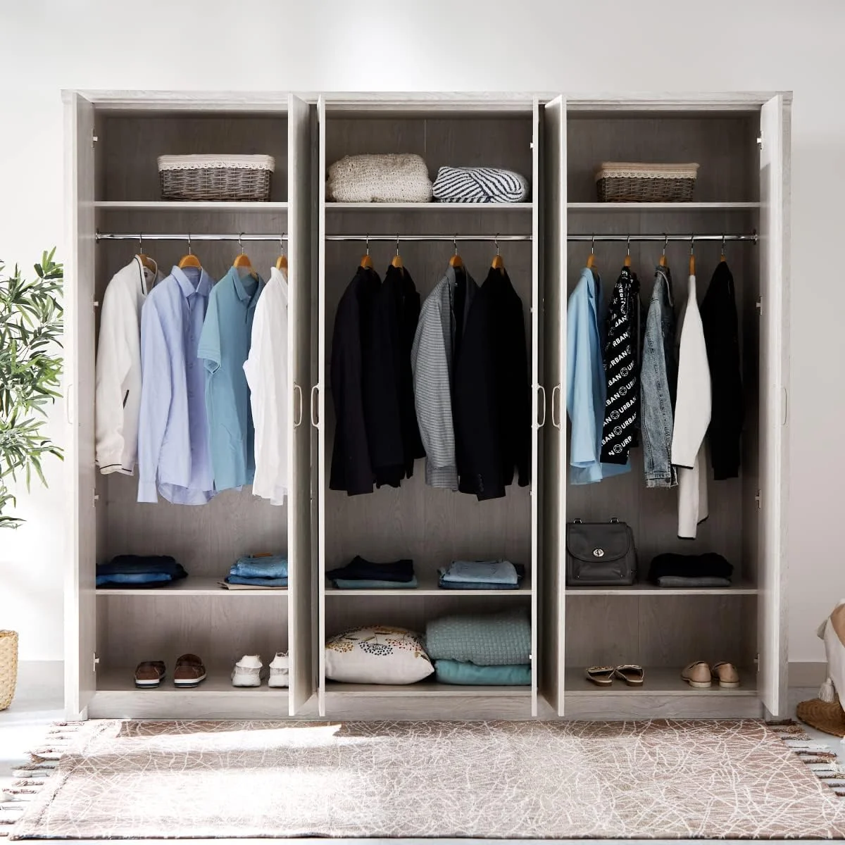 کمد لباس 6 درب آئورلیا هوم باکس با آینه 55 x 208 x 240 سانتی متر خاکستری کمد لباس 6 درب آئورلیا هوم باکس با آینه 55 x 208 x 240 سانتی متر خاکستری