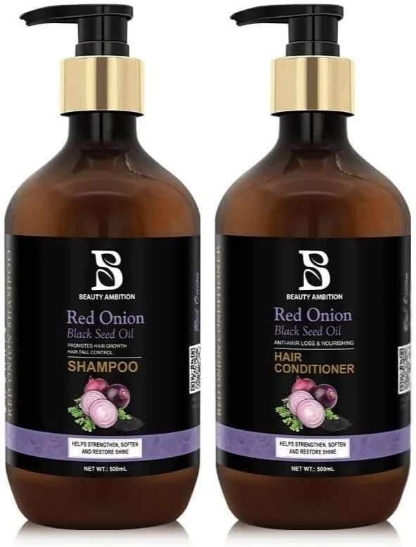 شامپو و نرم کننده پیاز قرمز و روغن دانه سیاه ضد ریزش مو و مغذی 500 میلی لیتر + 500 میلی لیتر شامپو و نرم کننده پیاز قرمز و روغن دانه سیاه ضد ریزش مو و مغذی 500 میلی لیتر + 500 میلی لیتر