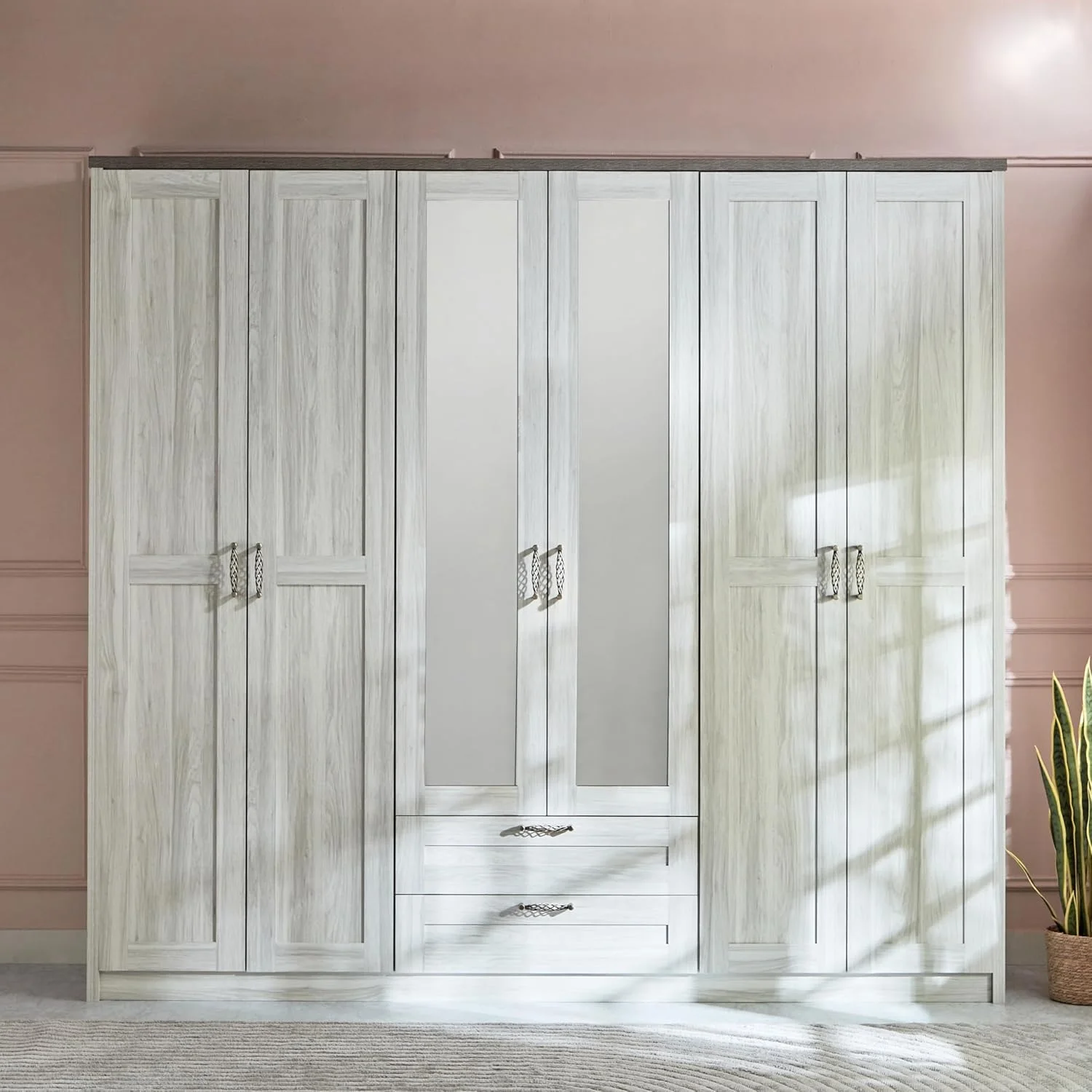 کمد لباس 6 درب HomeBox مدل Angelic به همراه 2 کشو کمد لباس 6 درب HomeBox مدل Angelic به همراه 2 کشو