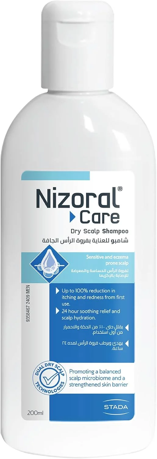 شامپو ضد شوره سر خشک و حساس Nizoral® Care، 200 میلی لیتر، آبرسانی تسکین دهنده با Postbiotics و آلوئه ورا، مناسب پوست مستعد اگزما شامپو ضد شوره سر خشک و حساس Nizoral® Care، 200 میلی لیتر، آبرسانی تسکین دهنده با Postbiotics و آلوئه ورا، مناسب پوست مستعد اگزما