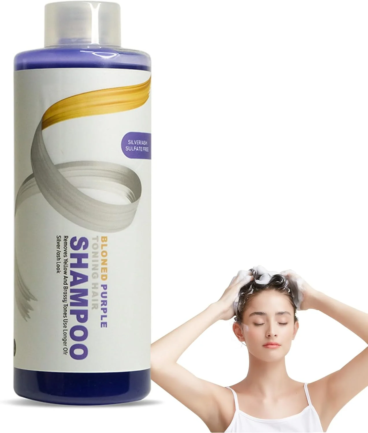 شامپو ضد زردی Lyaqbe، شامپو بنفش برای موهای بلوند، خنثی کننده زردی و خاکستری شدن و احیا کننده درخشش با ته رنگ سرد