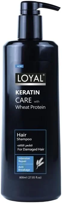 شامپو مراقبت کراتینه لویال با محافظت گندم - برای موهای آسیب دیده - ترمیم کننده قوی - ضد شکنندگی - 800 میلی لیتر