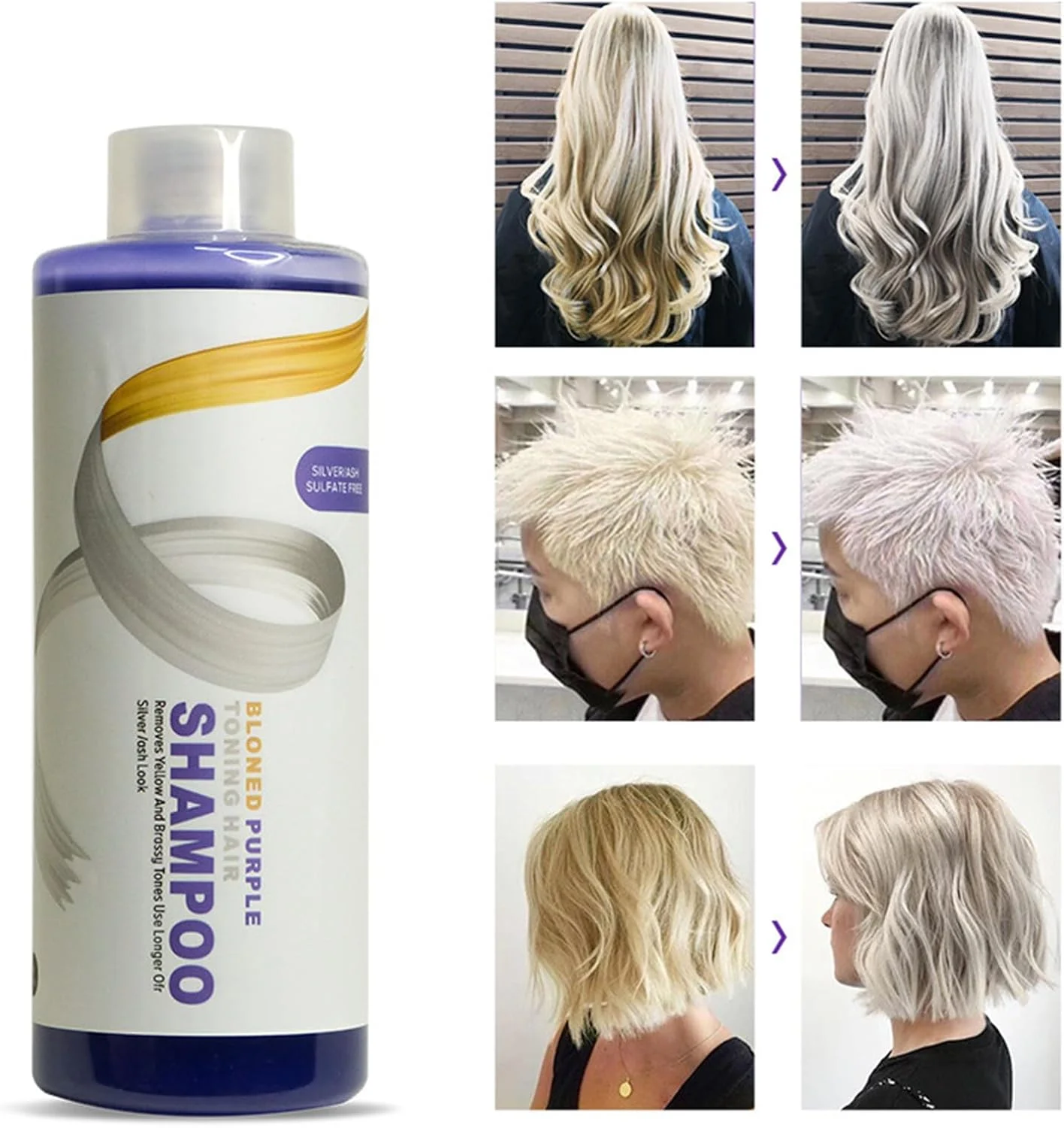 شامپو ضد زردی Lyaqbe، شامپو بنفش برای موهای بلوند، خنثی کننده زردی و خاکستری شدن و احیا کننده درخشش با ته رنگ سرد شامپو ضد زردی Lyaqbe، شامپو بنفش برای موهای بلوند، خنثی کننده زردی و خاکستری شدن و احیا کننده درخشش با ته رنگ سرد