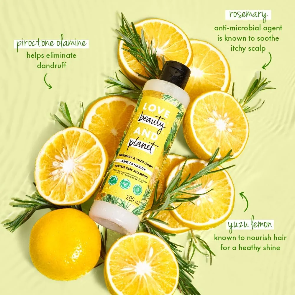 شامپو ضد شوره رزماری و لیمو یوزو لاو بیوتی اند پلنت، بدون سولفات، 200 میلی لیتر شامپو ضد شوره رزماری و لیمو یوزو لاو بیوتی اند پلنت، بدون سولفات، 200 میلی لیتر