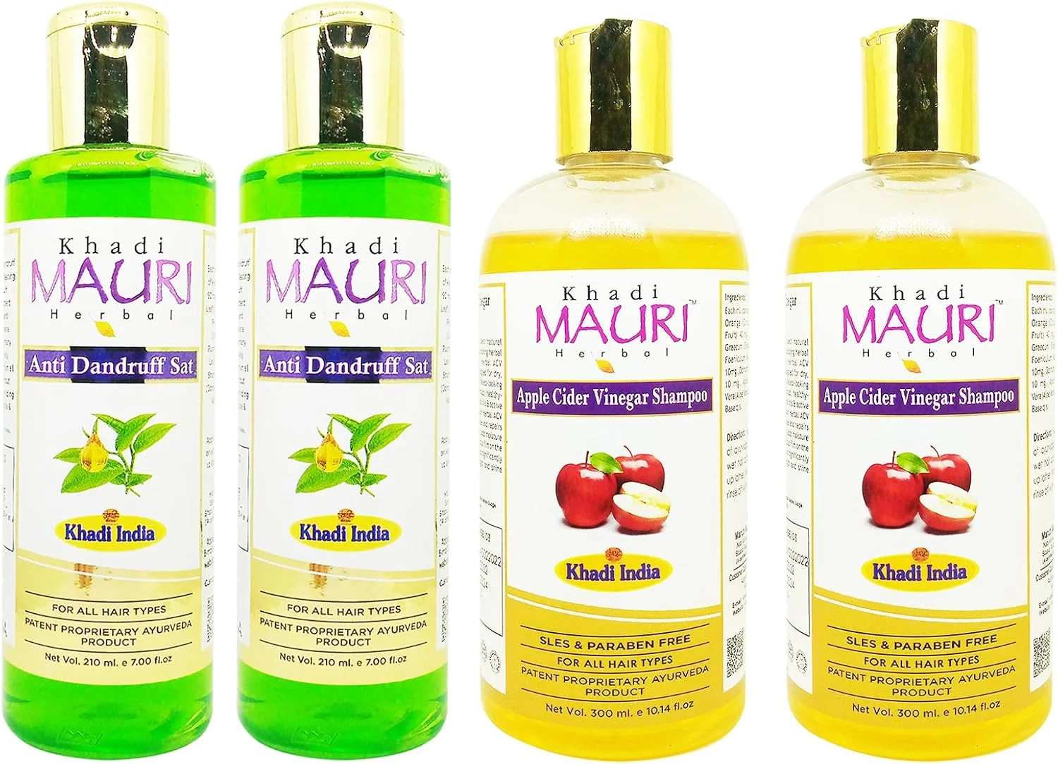 شامپو ضد شوره و سرکه سیب (بدون SLS) خادی موری - بسته 4 عددی (840 میلی لیتر) شامپو ضد شوره و سرکه سیب (بدون SLS) خادی موری - بسته 4 عددی (840 میلی لیتر)