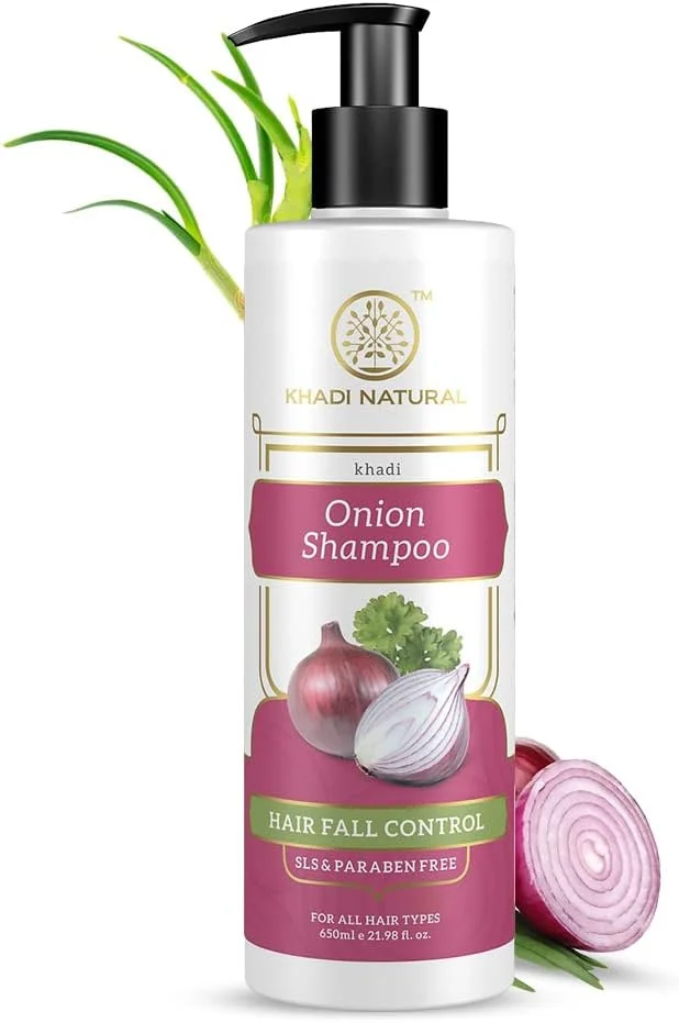 شامپو/پاک کننده پیاز طبیعی Khadi | بدون SLS و پارابن | فرمول مغذی پوست سر | کنترل شوره سر و ریزش مو | بدون پارابن | مناسب برای انواع مو | 650 میلی لیتر شامپو/پاک کننده پیاز طبیعی Khadi | بدون SLS و پارابن | فرمول مغذی پوست سر | کنترل شوره سر و ریزش مو | بدون پارابن | مناسب برای انواع مو | 650 میلی لیتر
