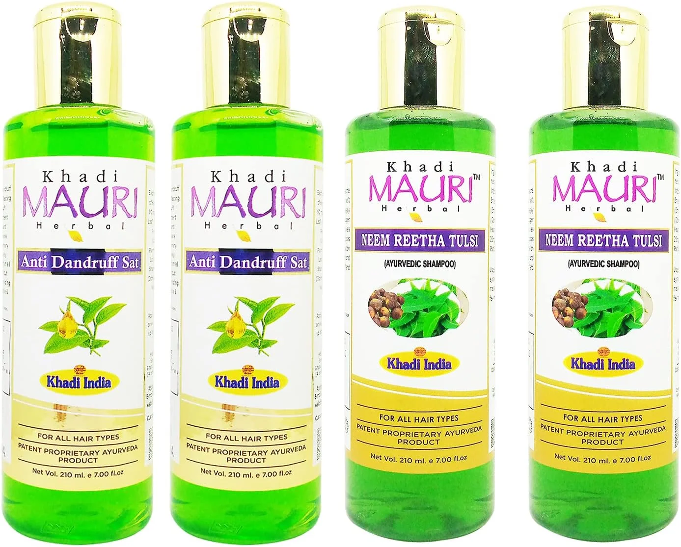 شامپو ضد شوره و حاوی عصاره های گیاهی نیم، ریتا و تولسی خادی موری - بسته 4 عددی (840 میلی لیتر) شامپو ضد شوره و حاوی عصاره های گیاهی نیم، ریتا و تولسی خادی موری - بسته 4 عددی (840 میلی لیتر)