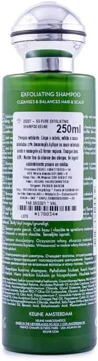 شامپو لایه بردار کیون سو پیور، پاک کننده ضد شوره و تصفیه کننده پوست سر، 250 میلی لیتر