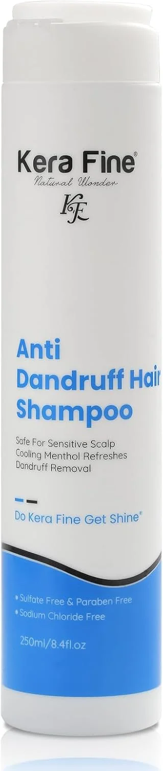 شامپو مو ضد شوره KERA FINE KF | 250 میلی لیتر | مناسب برای پوست سر حساس، خنک کننده و طراوت بخش، رفع شوره سر | فاقد سولفات و پارابن | فاقد سدیم کلرید. شامپو مو ضد شوره KERA FINE KF | 250 میلی لیتر | مناسب برای پوست سر حساس، خنک کننده و طراوت بخش، رفع شوره سر | فاقد سولفات و پارابن | فاقد سدیم کلرید.