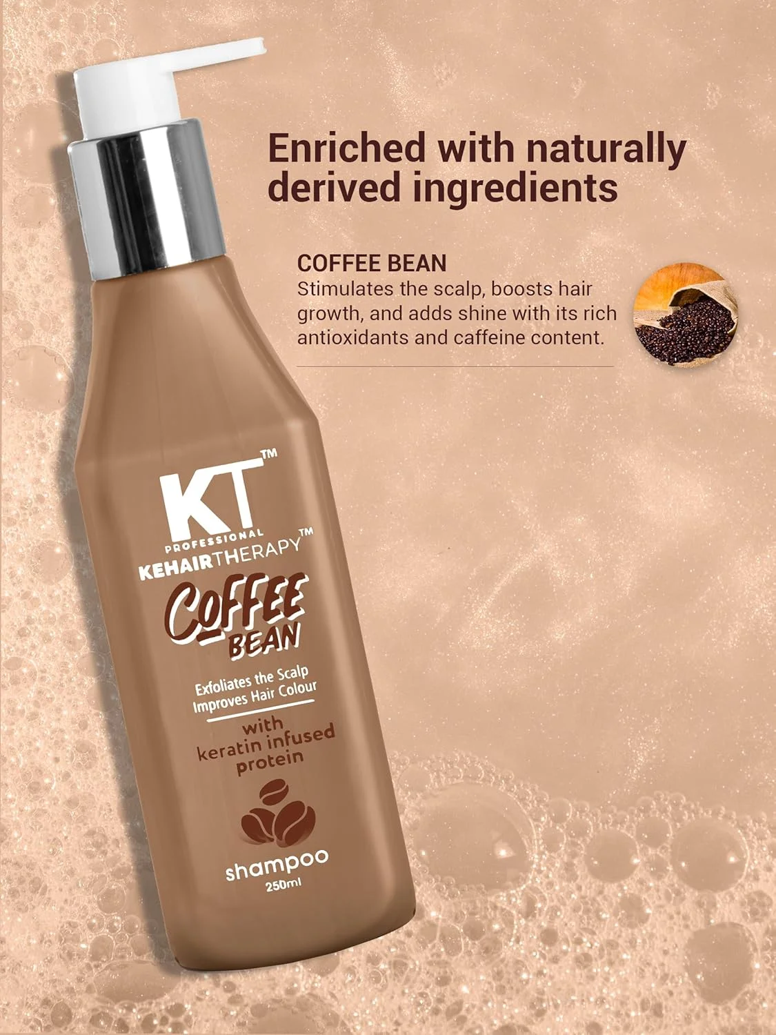 شامپو دانه قهوه پروفشنال کی تی Kehairtherapy KT با شامپو قهوه Naked & Raw | کنترل ریزش مو، پروتئین و روغن آرگان، ضد ریزش مو نوع 250 میلی لیتر، بدون پارابن، سولفات و سیلیکون شامپو دانه قهوه پروفشنال کی تی Kehairtherapy KT با شامپو قهوه Naked & Raw | کنترل ریزش مو، پروتئین و روغن آرگان، ضد ریزش مو نوع 250 میلی لیتر، بدون پارابن، سولفات و سیلیکون