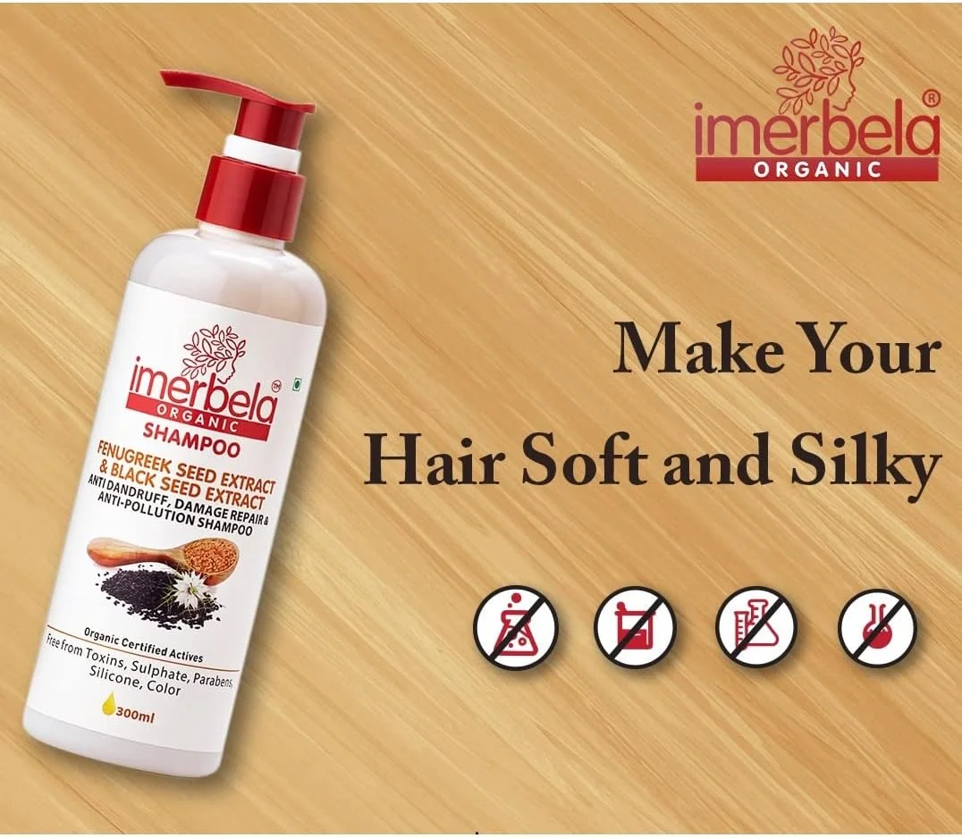 شامپو ضد شوره و ضد آلودگی ارگانیک ایمربلا برای کنترل ریزش مو و مراقبت از مو | شامپو مراقبت از مو | پاک کننده مو - 300 میلی لیتر (شنبلیله) شامپو ضد شوره و ضد آلودگی ارگانیک ایمربلا برای کنترل ریزش مو و مراقبت از مو | شامپو مراقبت از مو | پاک کننده مو - 300 میلی لیتر (شنبلیله)