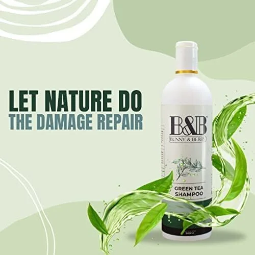 شامپو چای سبز و درخت چای B&B BUNNY & BERRY، داروی آیورودا، بسته 2 عددی | شامپو ضد شوره درخت چای، 500 میلی لیتر شامپو چای سبز و درخت چای B&B BUNNY & BERRY، داروی آیورودا، بسته 2 عددی | شامپو ضد شوره درخت چای، 500 میلی لیتر