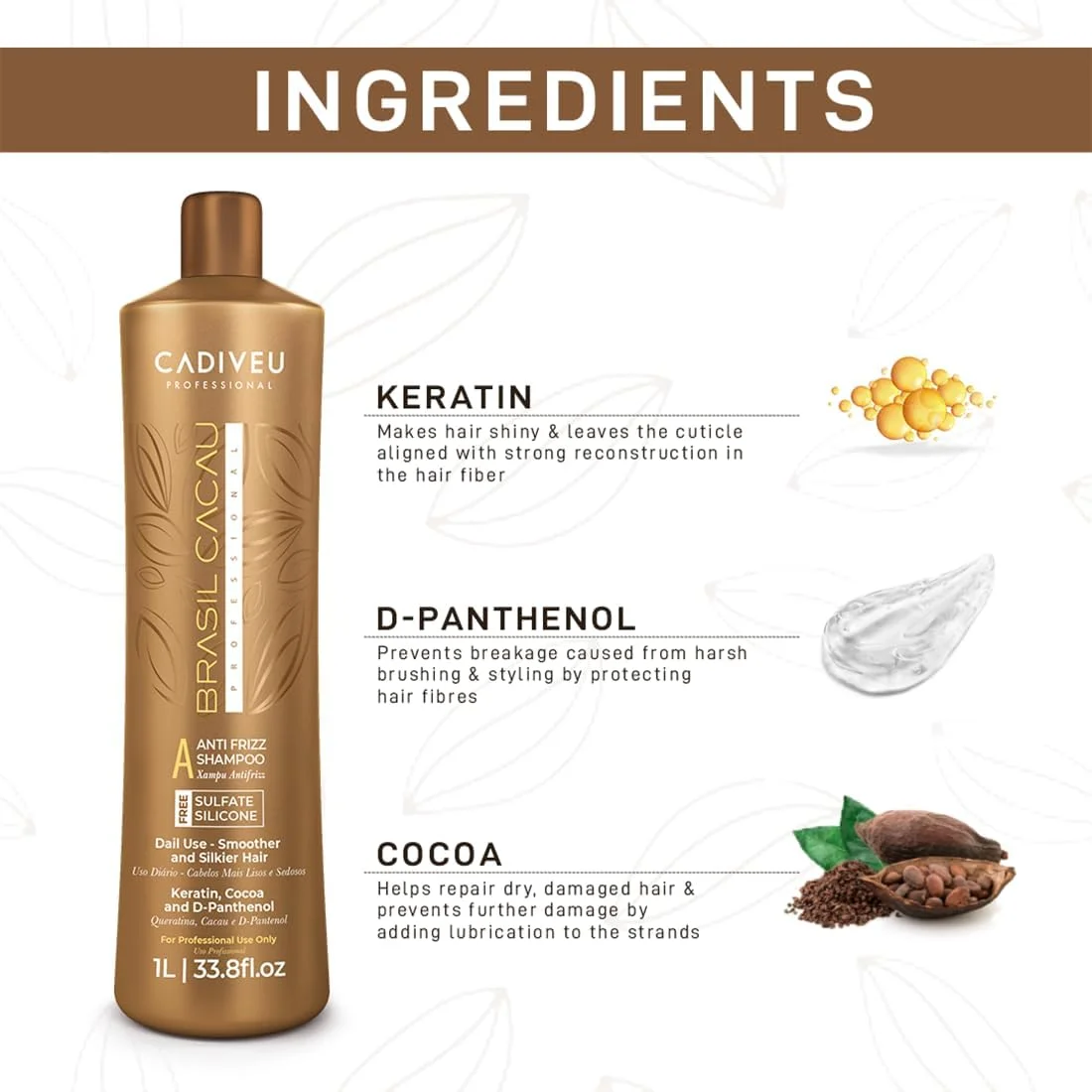 شامپو ضد وز کادیوو برزیل کاکائو (1000 میلی لیتر) شامپو ضد وز کادیوو برزیل کاکائو (1000 میلی لیتر)