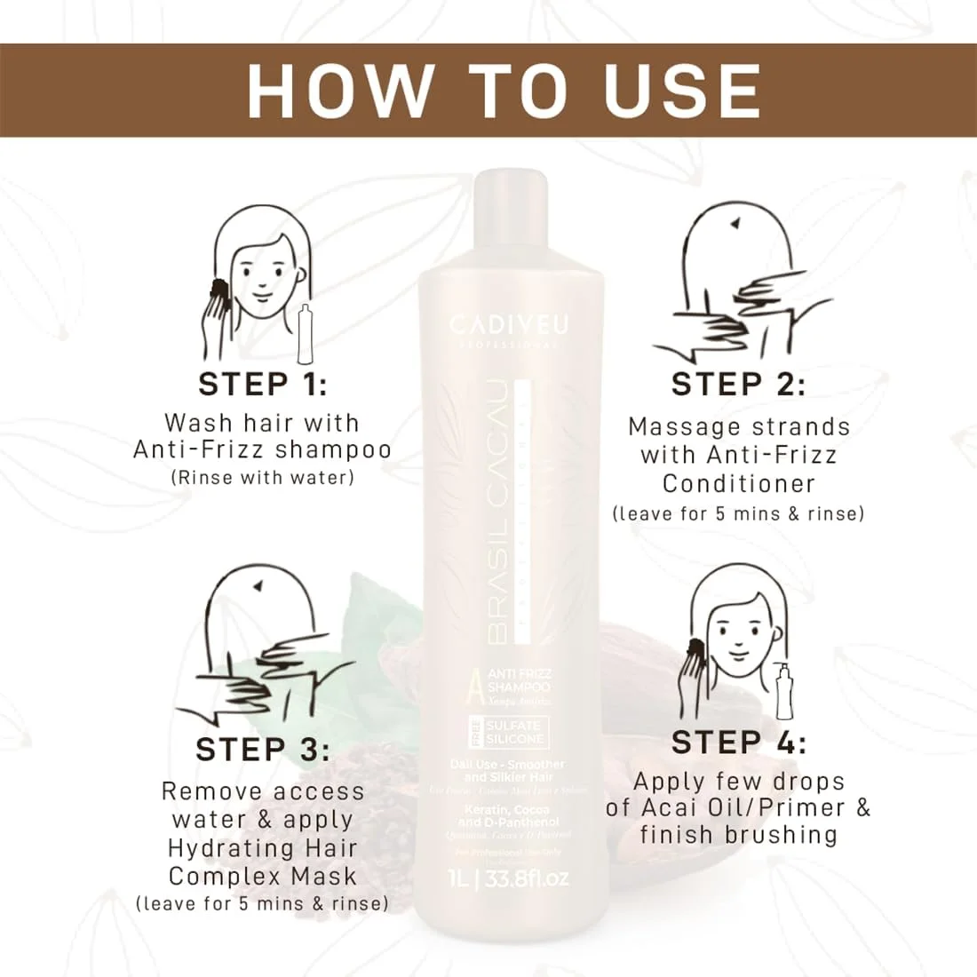 شامپو ضد وز کادیوو برزیل کاکائو (1000 میلی لیتر) شامپو ضد وز کادیوو برزیل کاکائو (1000 میلی لیتر)