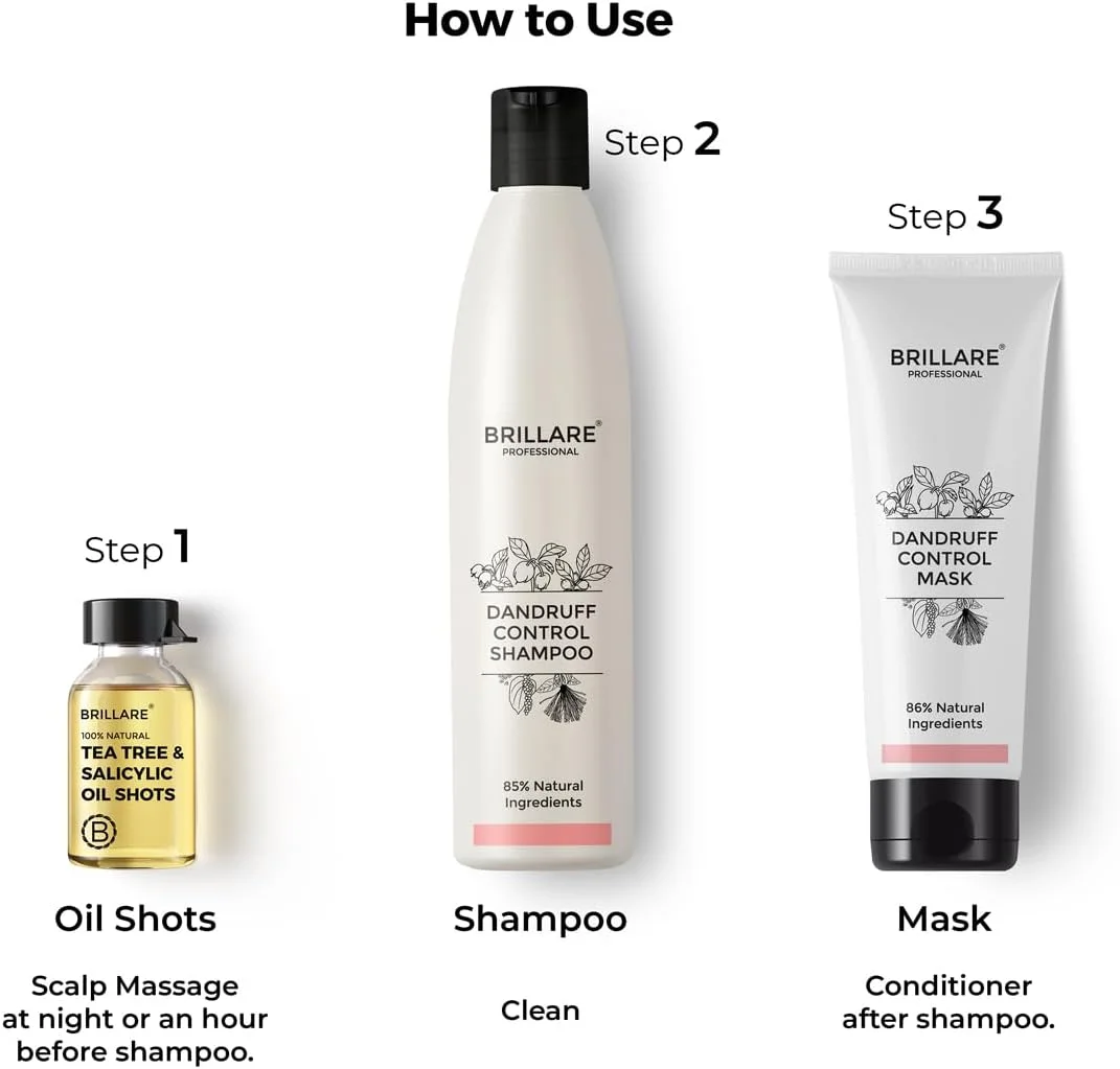 مجموعه درمان ضد شوره سر بریلیر، کنترل کننده شوره سر، تسکین دهنده خارش و پوسته پوسته شدن پوست سر، شامپو 300 میلی لیتر، نرم کننده 125 میلی لیتر و روغن (8 عدد x 6 میلی لیتر) مجموعه درمان ضد شوره سر بریلیر، کنترل کننده شوره سر، تسکین دهنده خارش و پوسته پوسته شدن پوست سر، شامپو 300 میلی لیتر، نرم کننده 125 میلی لیتر و روغن (8 عدد x 6 میلی لیتر)