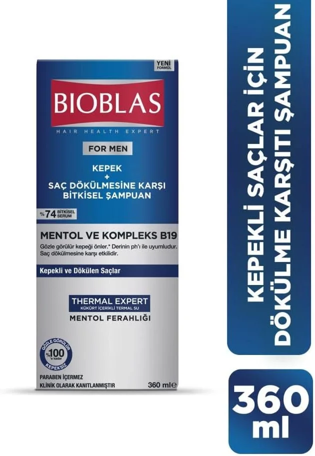 شامپو ضد شوره و ضد ریزش مو مردانه بایوبلاس سری Thermal Expert حجم 360 میلی لیتر شامپو ضد شوره و ضد ریزش مو مردانه بایوبلاس سری Thermal Expert حجم 360 میلی لیتر