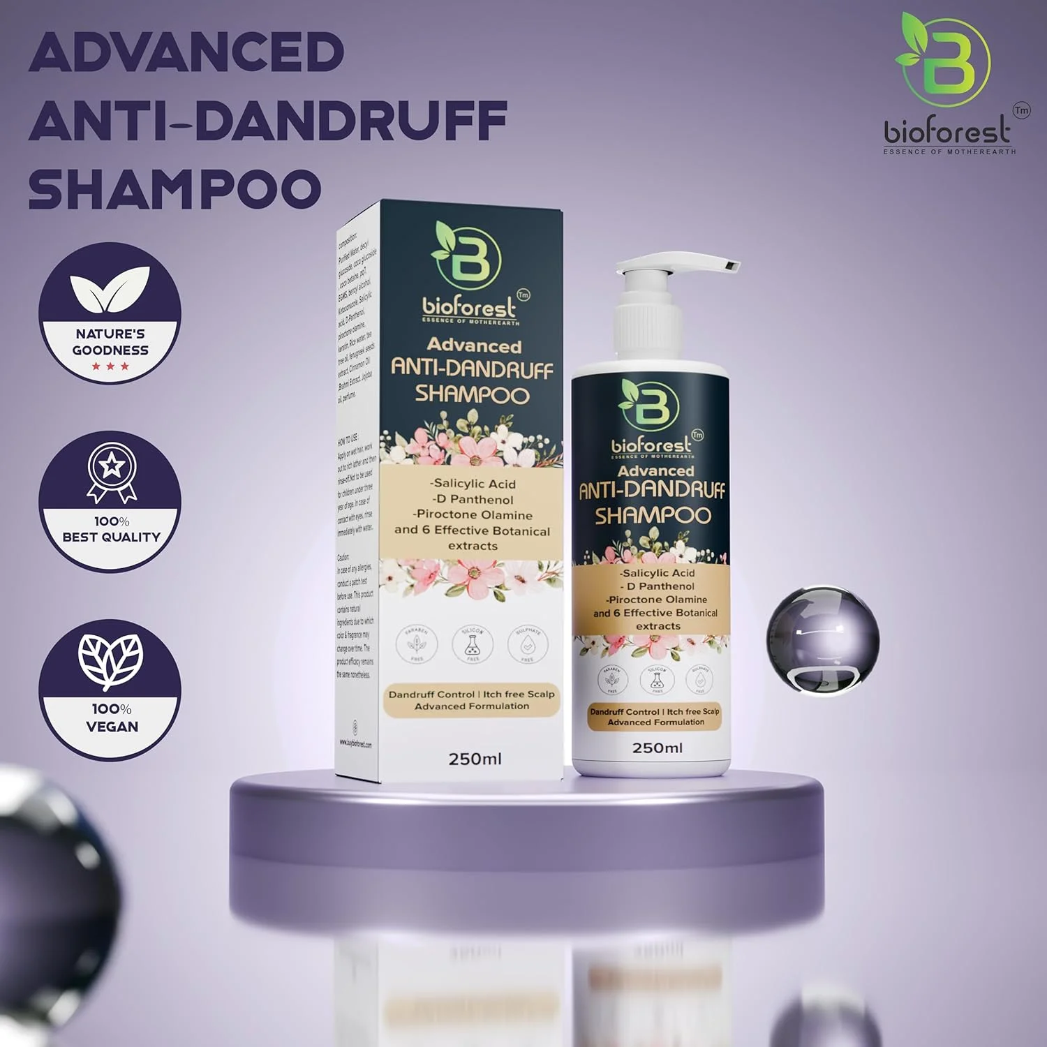 شامپو ضد شوره پیشرفته بایوفارست - عصاره مادر زمین | از بین برنده شوره سر از ریشه | کمک به رفع خارش و سوزش | موهای قوی و نرم | استفاده روزانه | برای خانم ها و آقایان | 250 میلی لیتر شامپو ضد شوره پیشرفته بایوفارست - عصاره مادر زمین | از بین برنده شوره سر از ریشه | کمک به رفع خارش و سوزش | موهای قوی و نرم | استفاده روزانه | برای خانم ها و آقایان | 250 میلی لیتر
