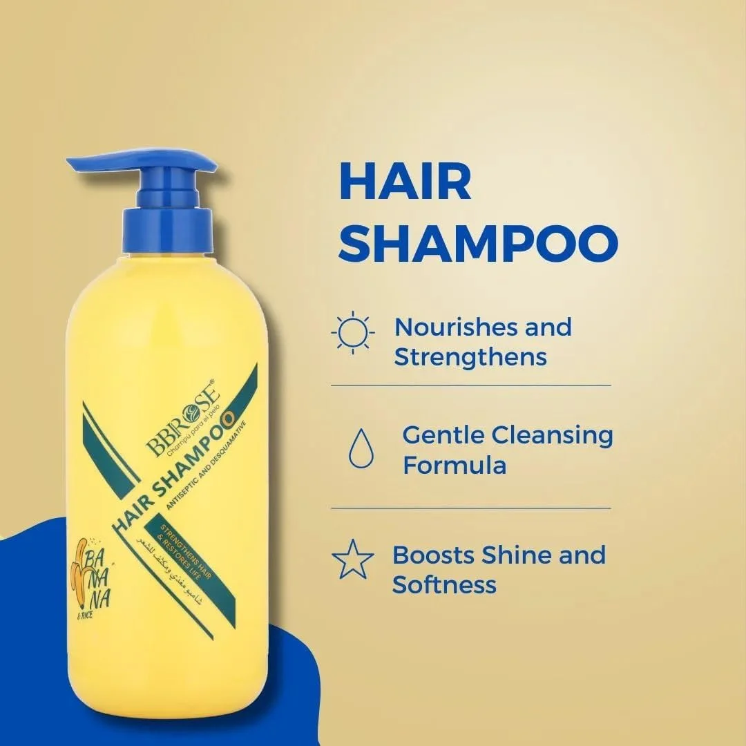 شامپو موی موز BBROSE - فرمول ضد عفونی کننده و لایه بردار که موها را تقویت کرده و به آن ها زندگی می بخشد. تغذیه و آبرسانی با پاکسازی ملایم برای افزایش درخشندگی و نرمی - 800 میلی لیتر شامپو موی موز BBROSE - فرمول ضد عفونی کننده و لایه بردار که موها را تقویت کرده و به آن ها زندگی می بخشد. تغذیه و آبرسانی با پاکسازی ملایم برای افزایش درخشندگی و نرمی - 800 میلی لیتر
