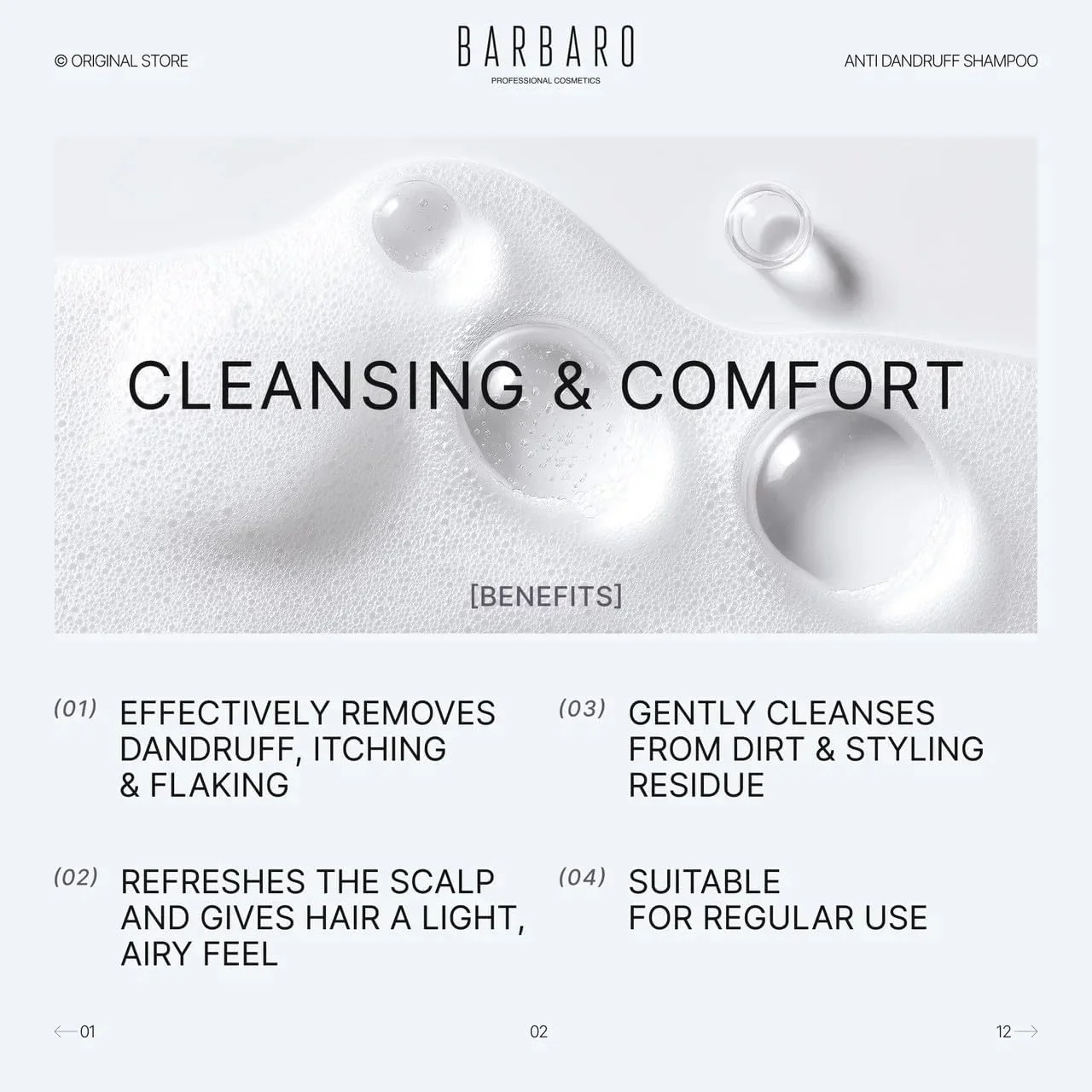 شامپو ضد شوره سر باربارو، حاوی تیمول و سالیسیلیک اسید، 250 میلی لیتر