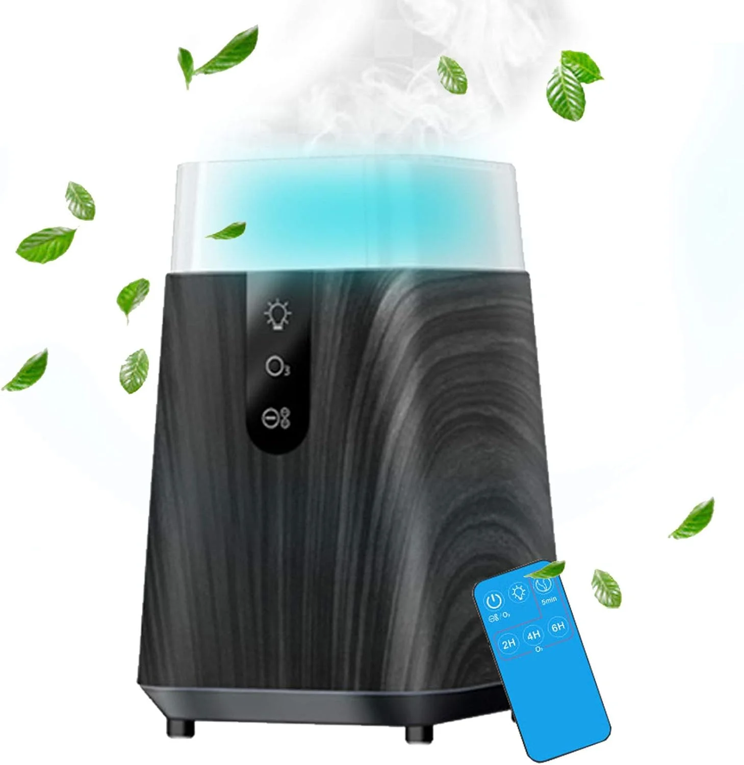 دستگاه تصفیه هوا QJJML با فیلتر هوا، خوشبو کننده هوا ازن با نور رنگارنگ LED، حذف 99.97% ذرات، انتشار یون منفی، فیلتراسیون هوا خانگی برای آلرژی، باکتری، گرده، شوره حیوانات خانگی، افراد سیگاری، مشکی