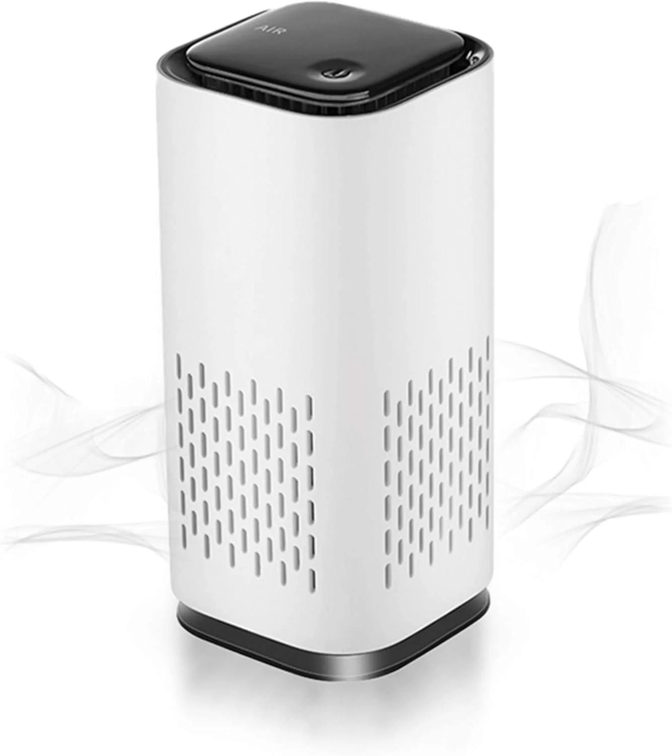 دستگاه تصفیه هوای کوچک KIKI PURE با فیلتر HEPA و تغذیه USB-C برای آلرژی، گرد و غبار و دود، فیلتراسیون فوق العاده بی صدا 18 دسی بل ذرات معلق در هوا، باکتری ها و ویروس ها (سفید)