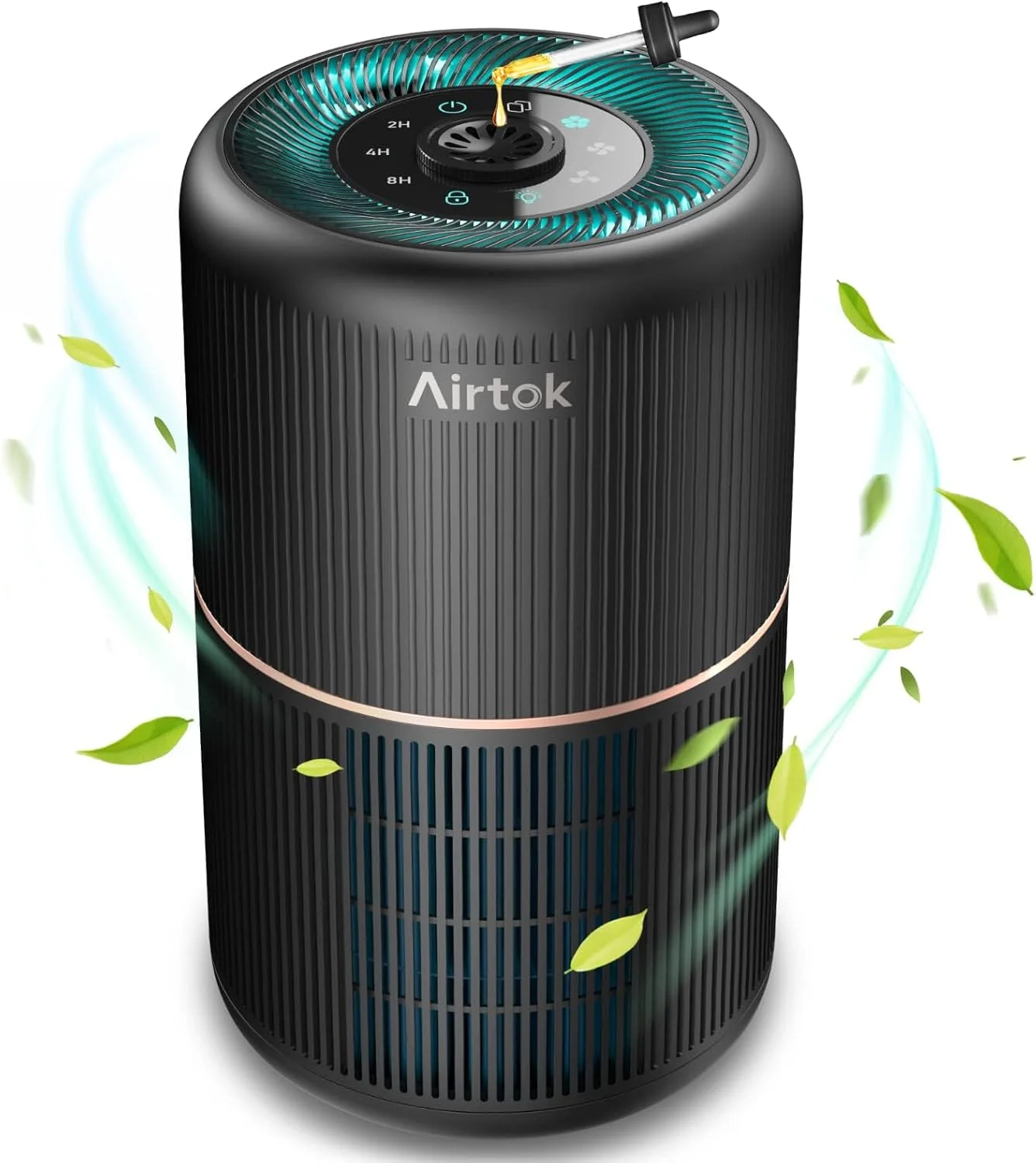 دستگاه تصفیه هوا AIRTOK، تصفیه کننده هوا برای افراد مبتلا به آلرژی با اسفنج معطر، تصفیه کننده هوا HEPA H13، اتاق سیگار کشیدن 99.97٪ گرد و غبار و دود را از بین می برد، دارای چراغ شب و تایمر