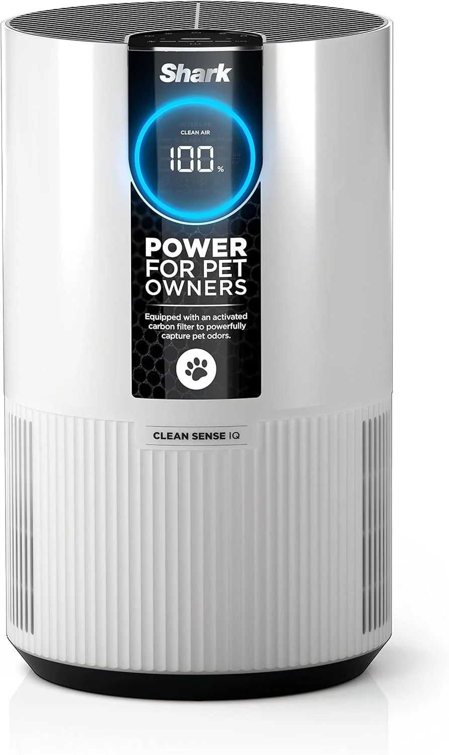 دستگاه تصفیه هوا Shark HP102PET Clean Sense مناسب خانه، آلرژی، موی حیوانات خانگی، فیلتر HEPA، 46 متر مربع، اتاق کوچک، اتاق خواب، جذب 99.98% ذرات، شوره حیوانات خانگی، خز، مواد آلرژی زا و بو، قابل حمل، سفید