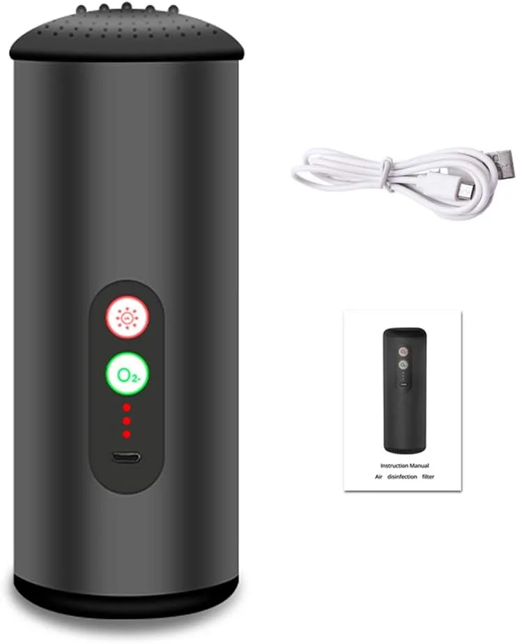 دستگاه تصفیه هوای خودرو dsqBKl-dS با فیلتر HEPA، تولید کننده یون منفی و ازن، مناسب برای استریل کردن هوای منزل و محل کار، مشکی