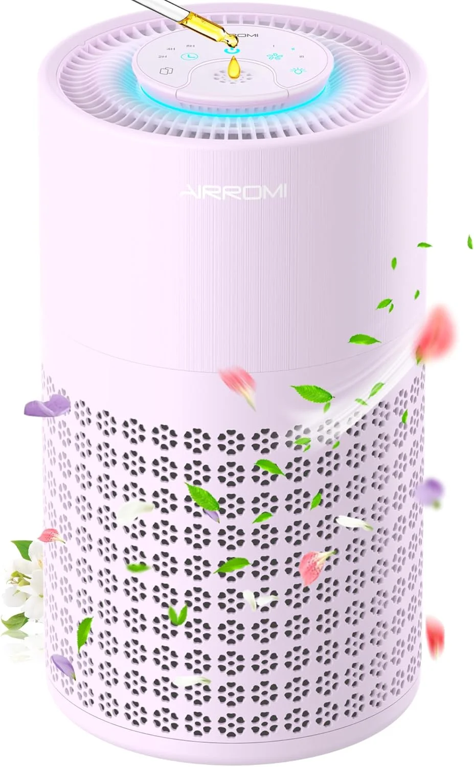 دستگاه تصفیه هوا ایررومی برای اتاق خواب با فیلترهای 3 در 1 HEPA H13، دستگاه تصفیه هوای حیوانات خانگی برای بوی ادرار گربه، پوشش تا 92 متر مربع، دستگاه تصفیه هوای بی صدا با ورودی 360 درجه برای آلرژی، گرد و غبار، دود و بو - بنفش