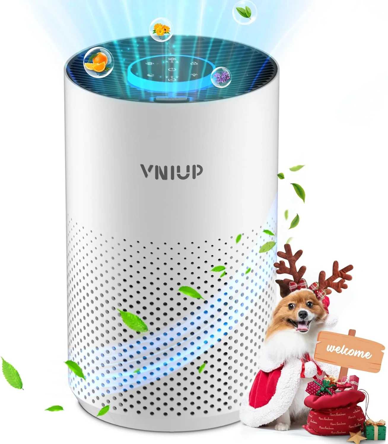 دستگاه تصفیه هوا برای خانه، اتاق بزرگ تا 1250 فوت مربع، فیلتر هوای VNIUP H14 True HEPA برای اتاق خواب با عملکرد عطر، حسگر کیفیت هوا، حالت هوا