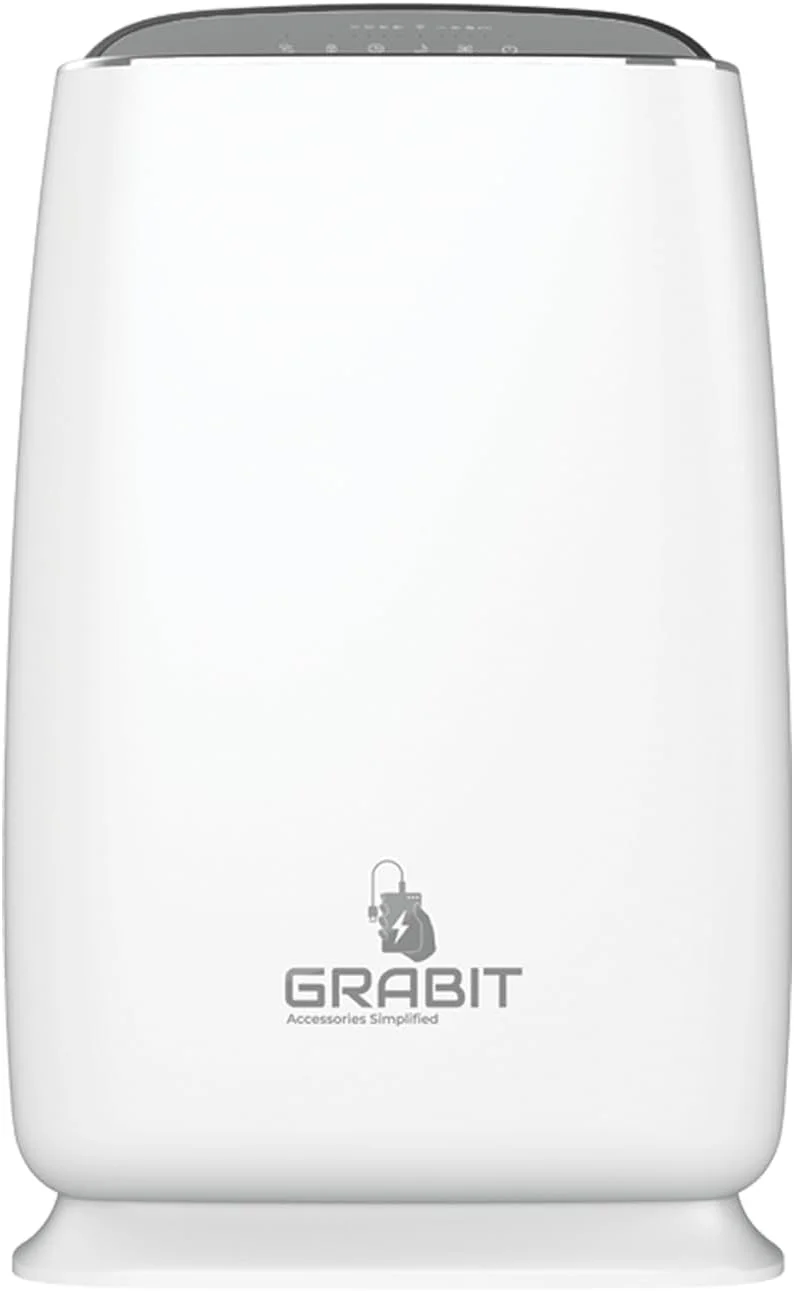دستگاه تصفیه هوا هوشمند و جمع و جور GRABIT Accessories Simplified با فیلتراسیون ساده. از هوای پاکیزه تر با فیلتراسیون 4 مرحله ای، 4 سرعت فن، حالت خواب، نشانگر کیفیت هوا و نور شب ملایم لذت ببرید (GAP-200)