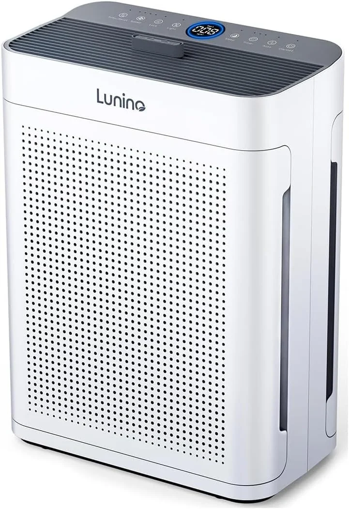 دستگاه تصفیه هوا برای منزل، اتاق بزرگ تا 280 متر مربع، تصفیه کننده هوای دو طرفه LUNINO HEPA با فیلتر قابل شستشو، نمایشگر PM و حسگرهای کیفیت هوا