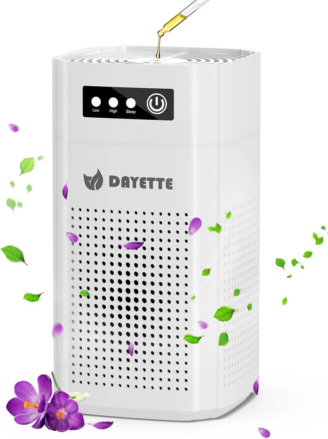 DAYETTE Air Purifiers for Bedroom, H13 Air Purifier for Small Room Up to 600 Ft², Qiuet Sleep Mode with Aroma Pad