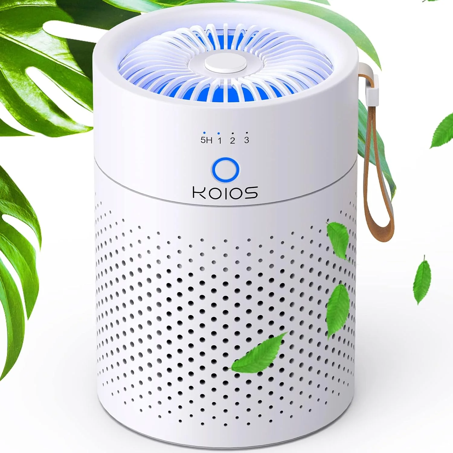 دستگاه تصفیه هوای KOIOS برای اتاق خواب، تصفیه کننده هوا با فیلتر H13 True HEPA برای دفتر کار، ماشین و حیوانات خانگی با کابل USB، تصفیه کننده هوای کوچک، چراغ خواب، تایمر، از بین برنده دود، گرد و غبار، بو، گرده